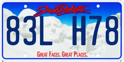 SD license plate 83LH78