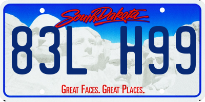 SD license plate 83LH99