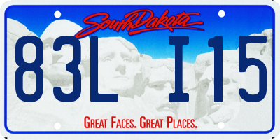 SD license plate 83LI15