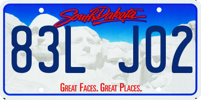 SD license plate 83LJ02