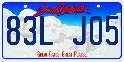 SD license plate 83LJ05