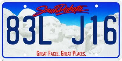 SD license plate 83LJ16