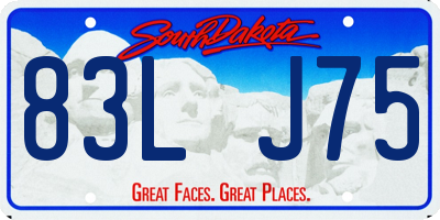 SD license plate 83LJ75