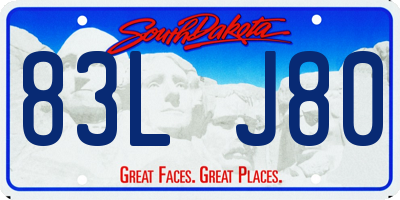 SD license plate 83LJ80
