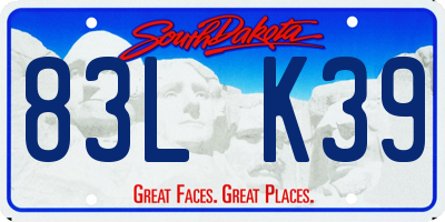 SD license plate 83LK39