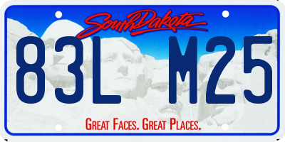 SD license plate 83LM25