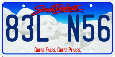 SD license plate 83LN56