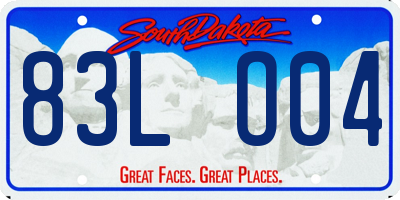 SD license plate 83LO04
