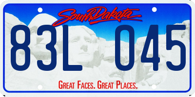 SD license plate 83LO45
