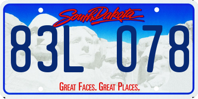 SD license plate 83LO78