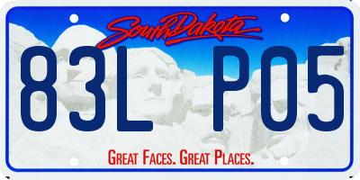 SD license plate 83LP05