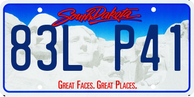 SD license plate 83LP41