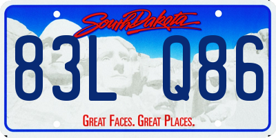 SD license plate 83LQ86