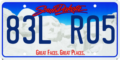 SD license plate 83LR05