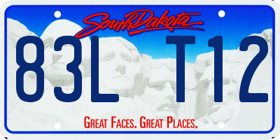 SD license plate 83LT12
