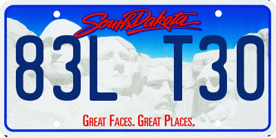 SD license plate 83LT30