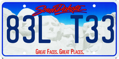 SD license plate 83LT33