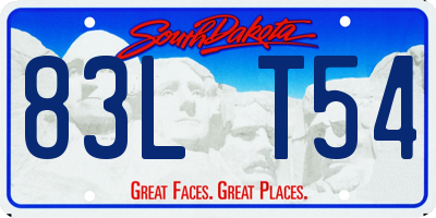 SD license plate 83LT54