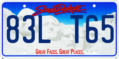 SD license plate 83LT65