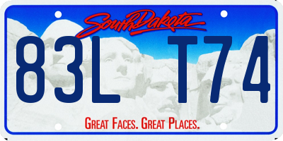 SD license plate 83LT74