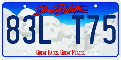SD license plate 83LT75