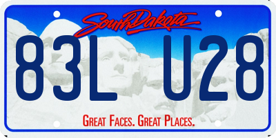 SD license plate 83LU28