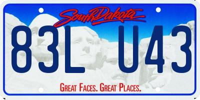 SD license plate 83LU43