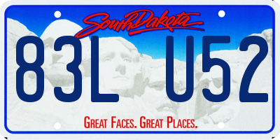 SD license plate 83LU52