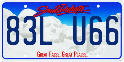 SD license plate 83LU66