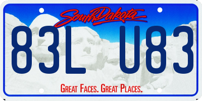 SD license plate 83LU83