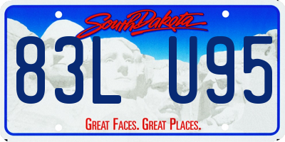 SD license plate 83LU95