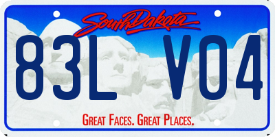 SD license plate 83LV04