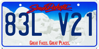 SD license plate 83LV21