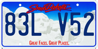 SD license plate 83LV52