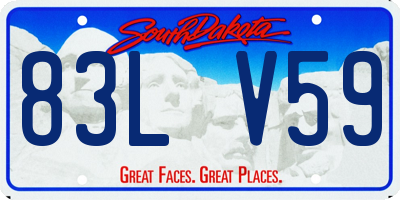 SD license plate 83LV59