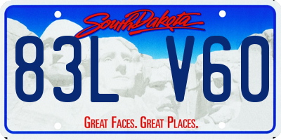 SD license plate 83LV60