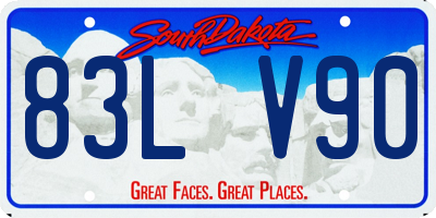 SD license plate 83LV90