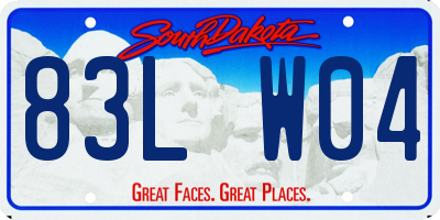 SD license plate 83LW04