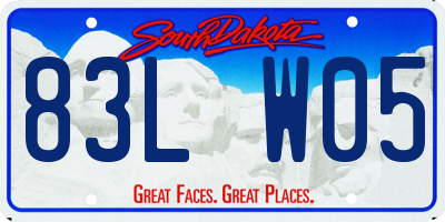 SD license plate 83LW05