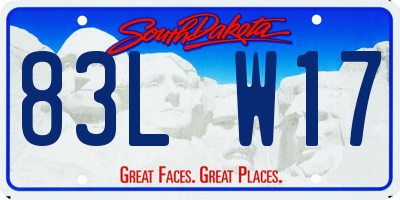 SD license plate 83LW17