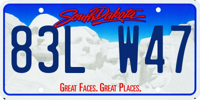 SD license plate 83LW47