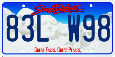 SD license plate 83LW98