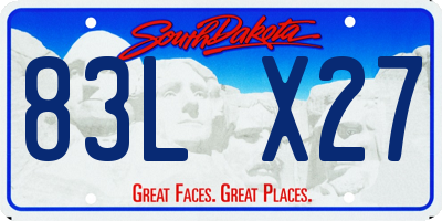 SD license plate 83LX27