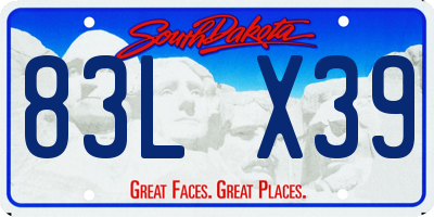 SD license plate 83LX39