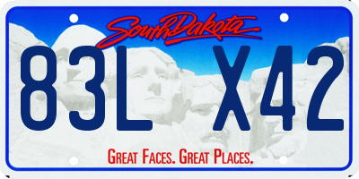SD license plate 83LX42