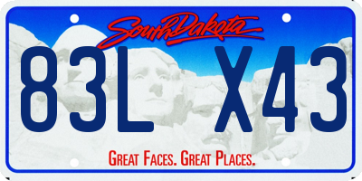 SD license plate 83LX43