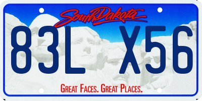 SD license plate 83LX56