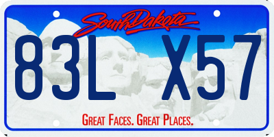 SD license plate 83LX57