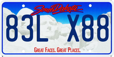 SD license plate 83LX88