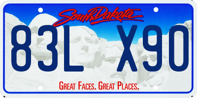 SD license plate 83LX90